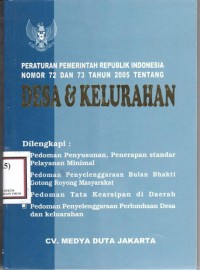 Peraturan pemerintah republik indonesia nomor 72 dan 73 tahun 2005 tentang desa & keluarga