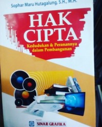 Hak Cipta: kedudukan & peranannya dalam pembangunan